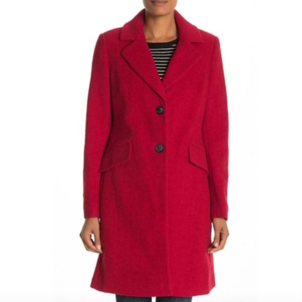 Sam Edelman Boucle Blazer 2 Button Coat Red Size S NWT